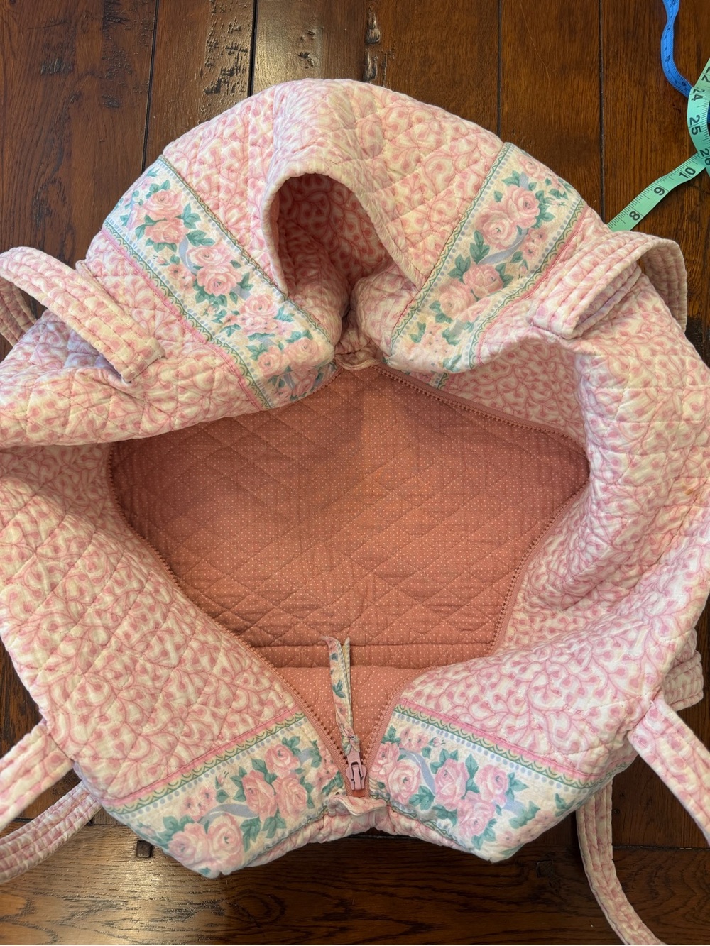 Vera Bradley Pink Delft Quilted Duffle Bag - Picture 12 of 13